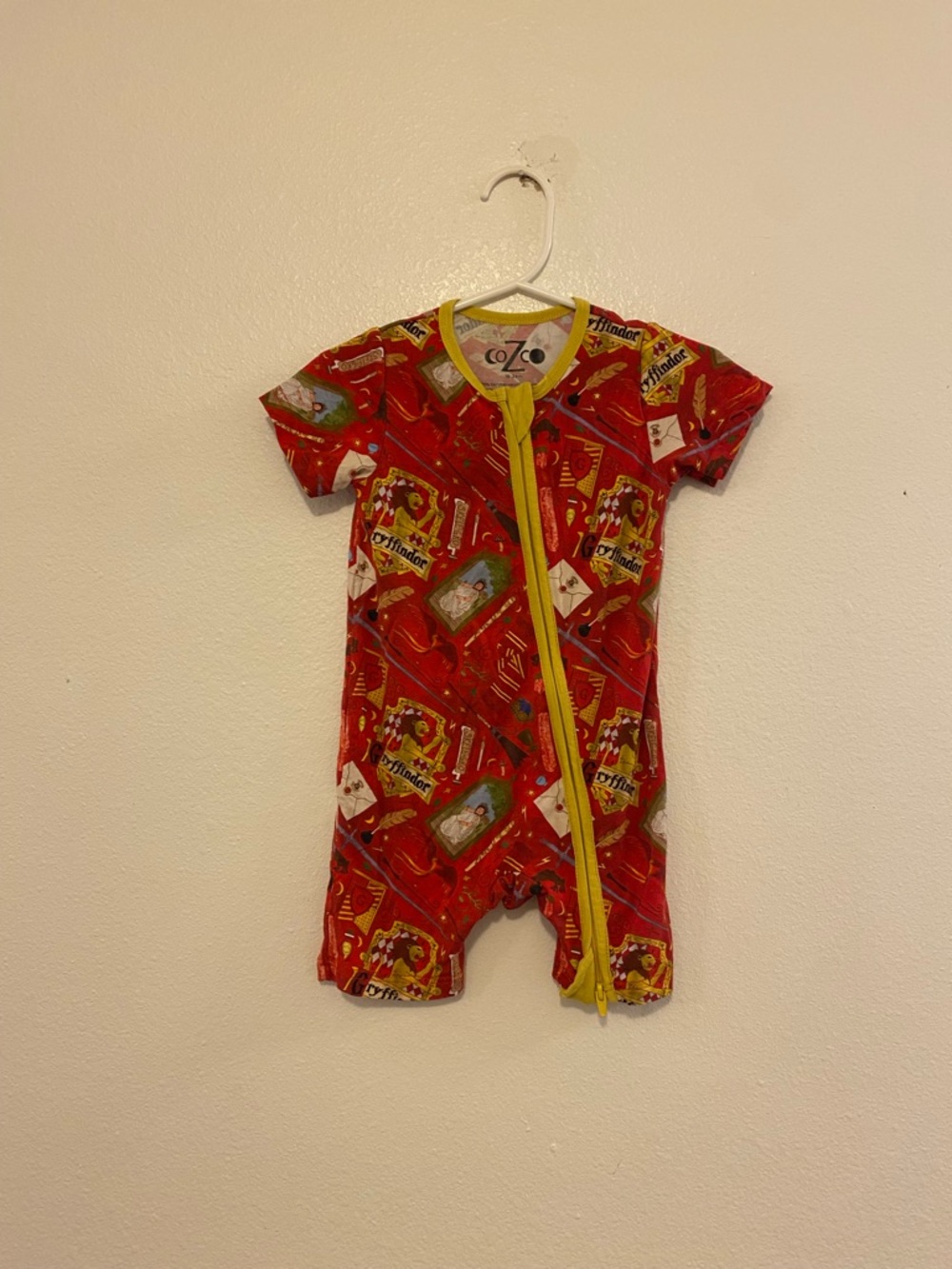 CoZco Harry Potter Gryffindor bamboo Shorty romper